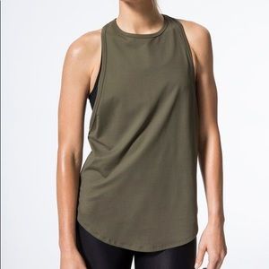 Carbon38 Atom tank in olive green. Size M